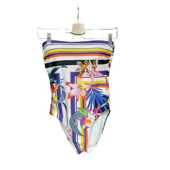 Trina Turk Treasure Cove‎ Bandeau One Piece Swimsuit Size US 6 - Picture 1 of 9